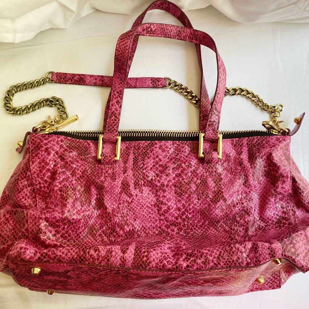 Juicy Couture Vintage Goatskin Pink Silvia Snake-Embossed Bag
